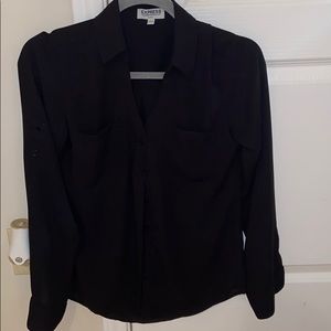 Black button up blouse